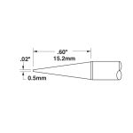 600 Series Long Reach Sharp Conical Solder Cartridge, 0.5 x 15.2mm