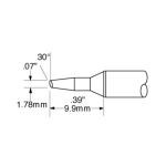 Metcal STTC-135 30° Beveled Solder Cartridge, 1.78mm Drawing