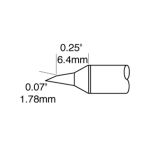 700 Series Power Beveled 60° x 1.78mm Solder Cartridge, 0.83 x 6.4mm