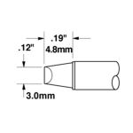 Metcal STTC-513 90° Chisel Solder Cartridge, 3.0mm Drawing