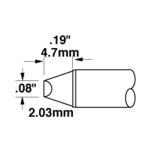 500 Series Blunt Chisel Solder Cartridge, 2.0 x 4.7mm