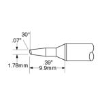 500 Series Beveled 30° x 2.06mm Solder Cartridge, 1.78 x 9.9mm