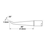 500 Series Long Reach 30° Bent Conical Solder Cartridge, 1.3 x 21.8mm