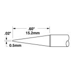 500 Series Long Reach Sharp Conical Solder Cartridge, 0.5 x 15.2mm