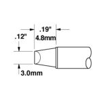 Metcal STTC-813 800 Series 90° Blunt Chisel Solder Cartridge, 3.0 x 4.8mm