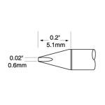 Metcal UFTC-7CH06-PK UltraFine Chisel Solder Cartridge, 0.6mm Drawing