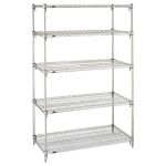 Metro 5A317C Chrome Super Adjustable™ 5-Shelf Wire Shelving Rack, 18" x 24" x 74" 