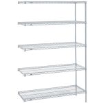 Metro 5AN317C Chrome Super Erecta® 5-Shelf Wire Shelving Add-On, 18" x 24" x 74"