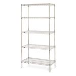 Complemento de estantería de rejilla cromado con 5 estantes de rejilla Super Erecta® de 18" x 24" x 74"