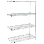 Metro AN316C Chrome Super Erecta® 4-Shelf Wire Shelving Add-On, 18" x 24" x 63"