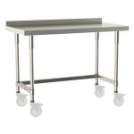 Metro TableWorx™ Mobile-Ready Stainless Steel Work Table with Type 304 Work Surface with Backsplash, Frame & Legs