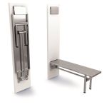 Palbam Class GB1250 14" x 48" Wall-Mounted Electropolished Stainless Steel Gowning Bench with Solid Top