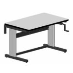 Production Basics 2005 Easy-Lift Dual Leg Standard Laminate Hand-Crank Lift Workstation, 30" x 60"