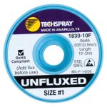 TechSpray 1830-10F Unfluxed White #1 Braid - AS - 10' Spool