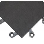 Wearwell 568 ErgoDeck Smooth Mat, 18" x 18" Black