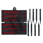 10-Piece ESD-Safe Stainless Steel Tweezer Set with Metal Storage Box