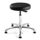 Bevco 3050E2-V Vinyl Class 100 Cleanroom ESD Stool with Polished Aluminum Base, 15.5"-20.5"