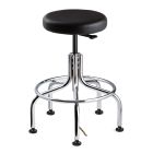 Bevco 3210E2-V Vinyl Class 100 Cleanroom ESD Stool with Tubular Steel Base, 19"-24"