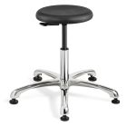 Bevco 3550C1P Polyurethane Class 10 Cleanroom Stool with Polished Aluminum Base, 20.5"-30.5"