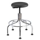 Bevco 3610C1P Polyurethane Class 10 Cleanroom Stool with Tubular Steel Base