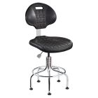 Bevco 7610C1 Everlast Bench Height Class 10 Cleanroom Chair with Tubular Steel Base, Polyurethane