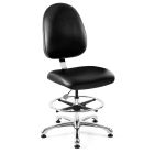 Bevco 9550LC1 Integra Bench Height Class 10 Cleanroom Chair with Large Back, Vinyl