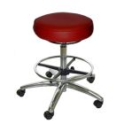 Industrial Seating Series 65 Bench Height Stool with Polished Aluminum Base, Vinyl