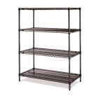 Metro 4ES143663NBL Black Super Erecta 4-Shelf Wire Shelving Rack, 14" x 36" x 63"