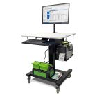 Newcastle Systems Apex Series Heavy-Duty Electric Height-Adjustable Ergonomic Mobile Powered Workstation for Nucleus&reg; Power Swap System, 30" x 36"