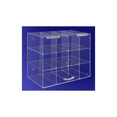 AK, LTD. AK-238 Acrylic Goggle Holder with 12 Slots & Door, 8" x 14" x 12" 