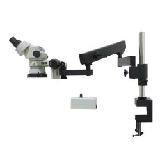 Aven Tools SPZ50-209-550-PCL Stereo Zoom Microscope with Articulating Arm Stand & Ring Light