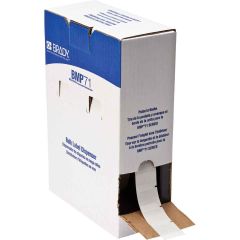 Brady Worldwide BM-19-427 Self-Laminating Vinyl Wire & Cable Labels, White/Clear, 1" x 1", Roll of 2,500