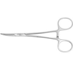 Excelta 38-SE &#9733;&#9733; 25&deg; Curved Nose Stainless Steel Hemostat with Serrated Jaws, 6" OAL