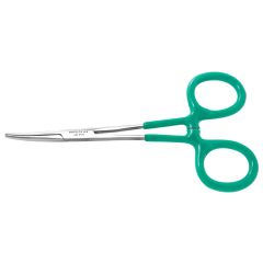 Excelta 38PH &#9733;&#9733; Locking Hemostat with Vinyl Coated Handles & 30&deg; Curved, Serrated Jaw, 6.0" OAL 