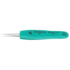 Excelta 3C-SA-PI-ET Two Star 4.25" Straight Very Fine Point Anti-Magnetic Ergonomic Tweezer