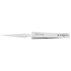 Excelta DN-3C-SA-SE &#9733; General Precision Reverse Cross Action Stainless Steel Tweezers with Straight, Very Fine, Pointed Tips