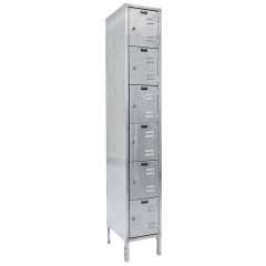 Hallowell 6-Tier Stainless Steel Lockers - Single Set