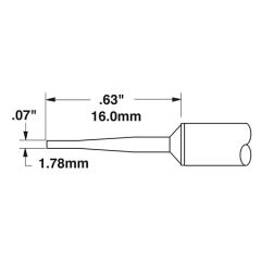 600 Series 60&deg; Chisel Access Solder Cartridge, 1.6 x 15mm