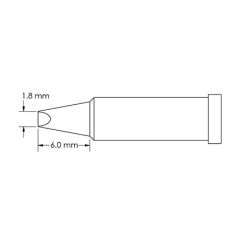 Metcal GT4-CH0018P 60&deg; Power Chisel Soldering Tip, 1.8 x 6.0mm