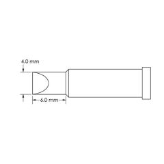 Metcal GT4-CH0040P 60&deg; Power Chisel Soldering Tip, 4.0 X 6.0mm