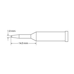 Metcal GT4-CN0010A Access Conical Soldering Tip, 1.0 x 10mm