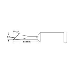 Power 45&deg; Knife Solder Tip, 2.5 x 13mm