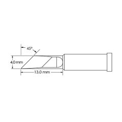 Power 45&deg; Knife Solder Tip, 4.0 x 13mm