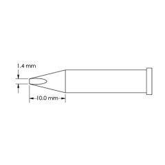 Metcal GT6-CH0014S 40&deg; Chisel Soldering Tip, 1.4 x 10mm