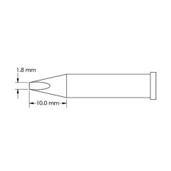 Metcal GT6-CH0018S-PK 40&deg; Chisel Soldering Tip, 1.8 x 10mm