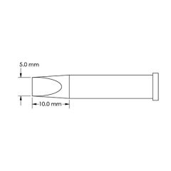 Metcal GT6-CH0050S 40&deg; Chisel Soldering Tip, 5.0 x 10mm