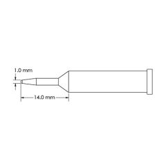 Sharp Conical Solder Tip, 1.0 x 14mm