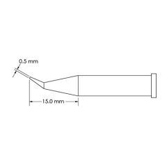 Bent Conical Reach Solder Tip, 0.5 x 15mm