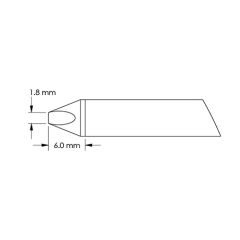 Power 60&deg; Chisel Solder Cartridge, 1.8 x 6.0mm