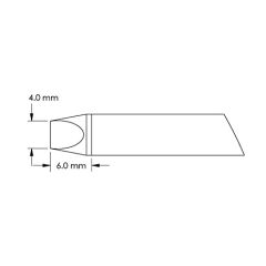 Power 60&deg; Chisel Solder Cartridge, 4.0 x 6.0mm